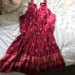 Red patterned romper